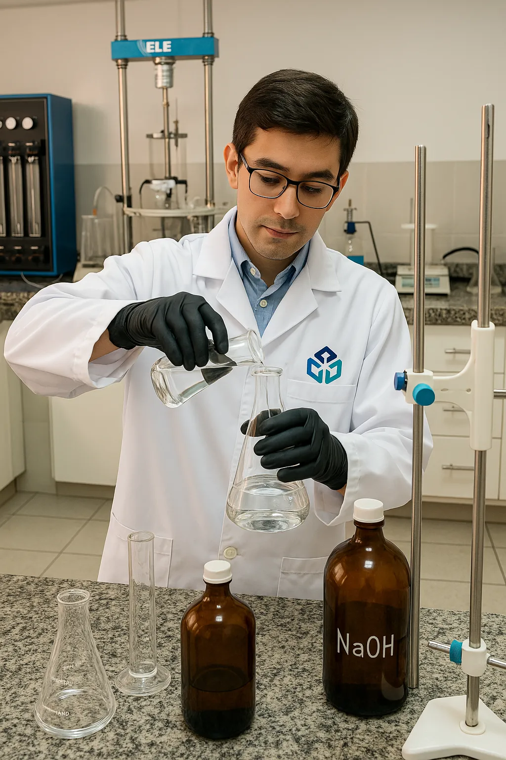 Técnico de ILTEC realizando un ensayo en laboratorio
